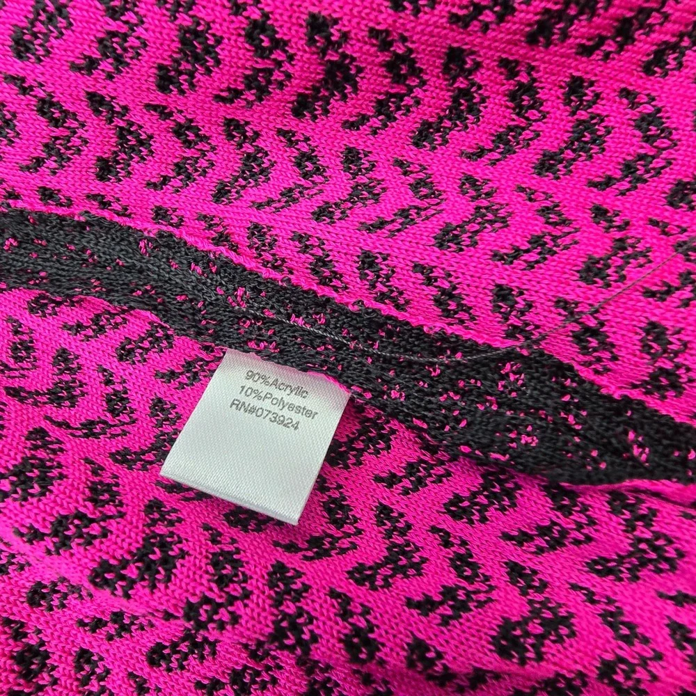 Ming Wang 2-Pc Twin Set Knit Cardigan Jacket & Tank Shell XL Pink Black - Picture 6 of 8